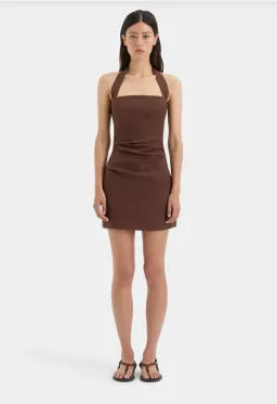 Sir The Label Noemi Halter Mini Dress Brown Size 10/M for rent on The Volte - image 1