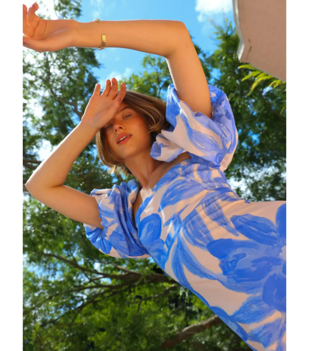 By Nicola Camille Maxi Dress in Blue Lagoon Size AU 10 for rent on The Volte - main image