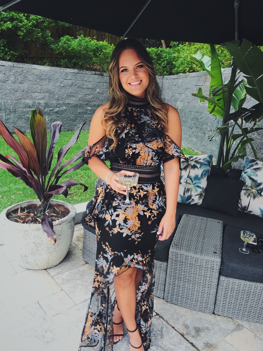 Lea Da Gloria Morgan Black Lace Dress for rent on The Volte - main image