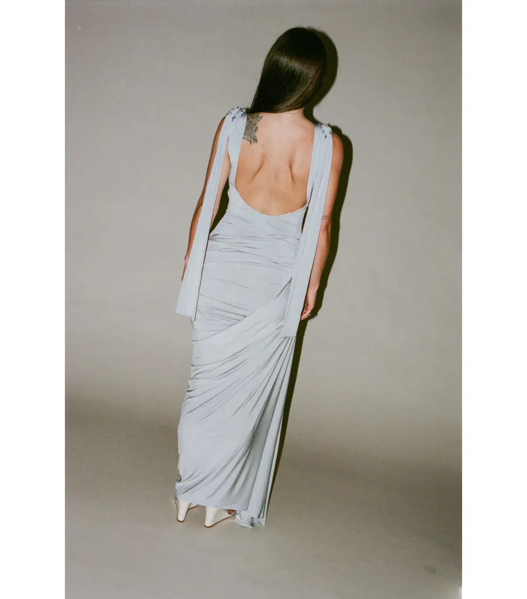 Paris Georgia Ballerina Draped Dress Cloud Grey Size S / AU 8  for rent on The Volte - main image