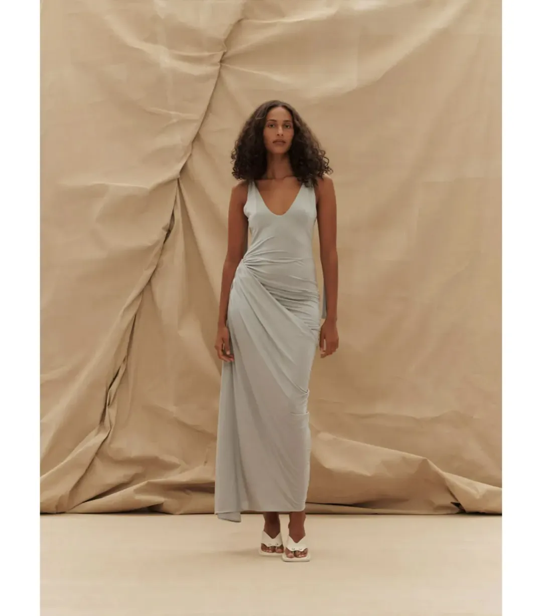 Paris Georgia Ballerina Draped Dress Cloud Grey Size S / AU 8  for rent on The Volte - main image
