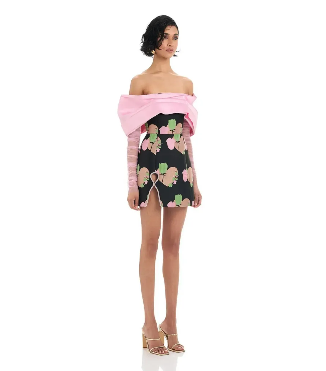 Eliya The Label Kyros Mini Dress Black Floral Size AU 10 for rent on The Volte - main image