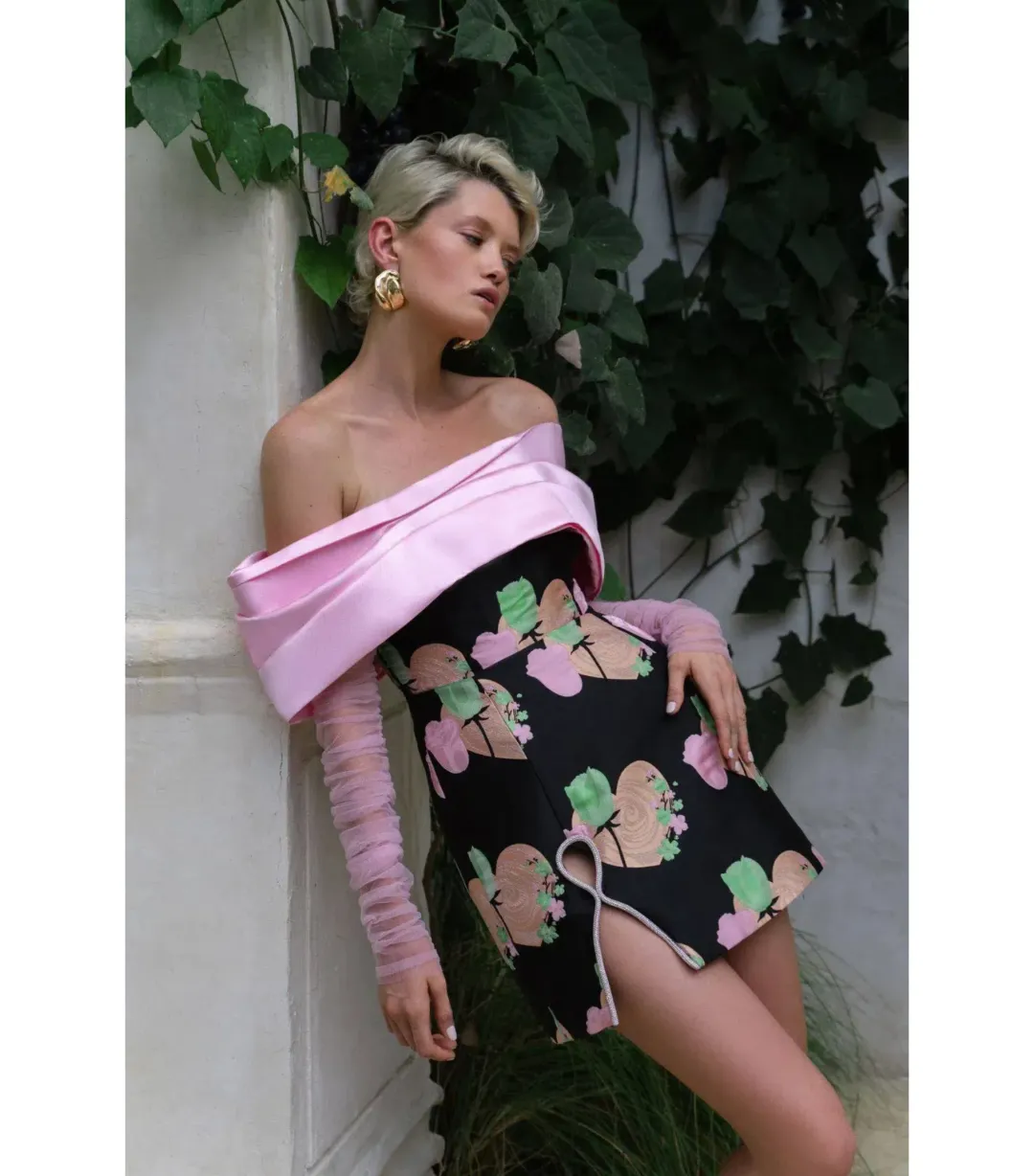 Eliya The Label Kyros Mini Dress Black Floral Size AU 10 for rent on The Volte - main image