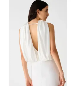 Misha Ketina Gloss Satin Gown Ivory Size 8/S for rent on The Volte - image 4