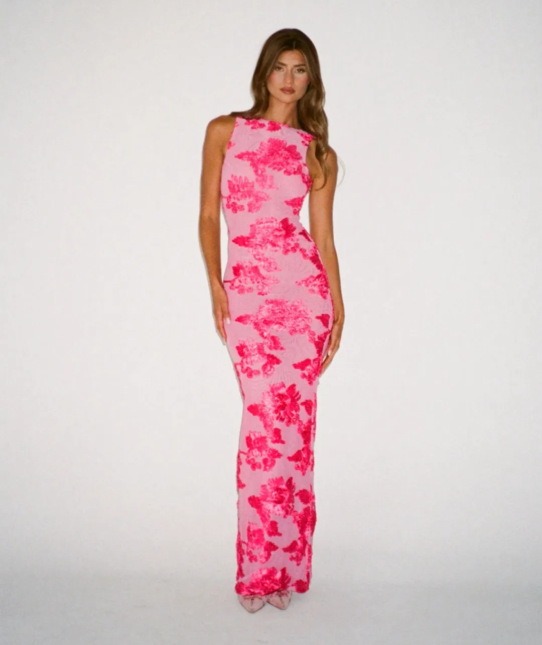 SLA the Label July Applique Dress Pink Floral Size M / AU 10 for rent on The Volte - main image