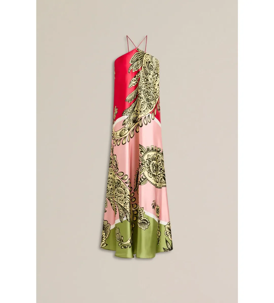 Scanlan Theodore Silk Harrow Print Maxi Dress Red/Pink Size AU 8  for rent on The Volte - main image