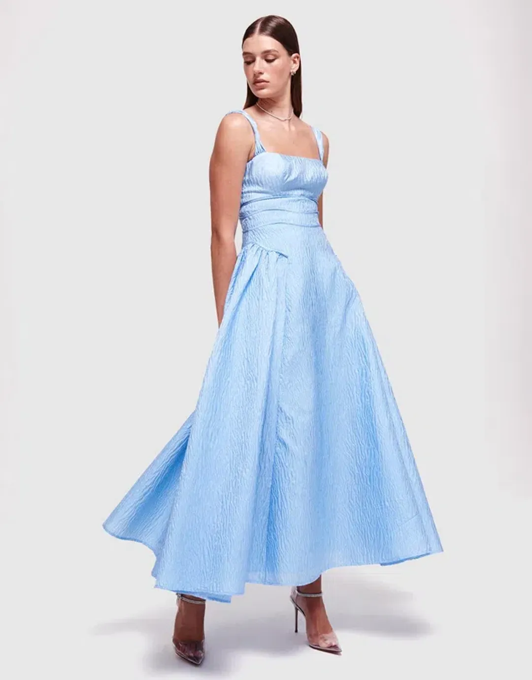 Rachel Gilbert Sophy Strap Midi Dress in Blue Size 4 / AU 14 for rent on The Volte - main image