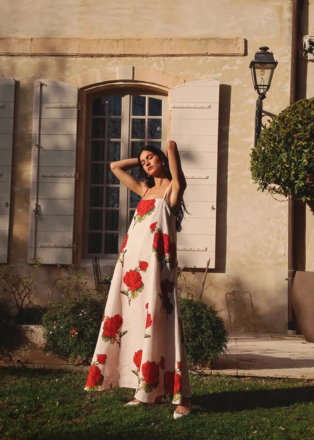 Morton Mac Camilla Dress in Crimson Ivy Size L / AU 12 for rent on The Volte - main image