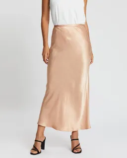 Shona Joy Wright Bias Midi Skirt in Gold Size 8 for rent on The Volte - image 2