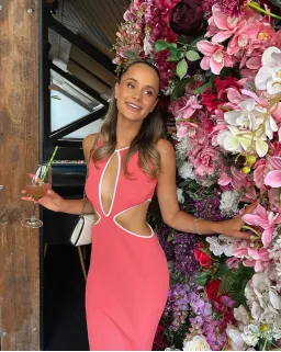 San Sloane Adrian Rib Midi Dress Coral Size XS (AU 6) for rent on The Volte - image 3