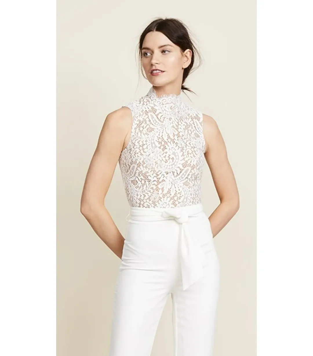 MISHA Josie Pantsuit White Size 6/XS for rent on The Volte - main image