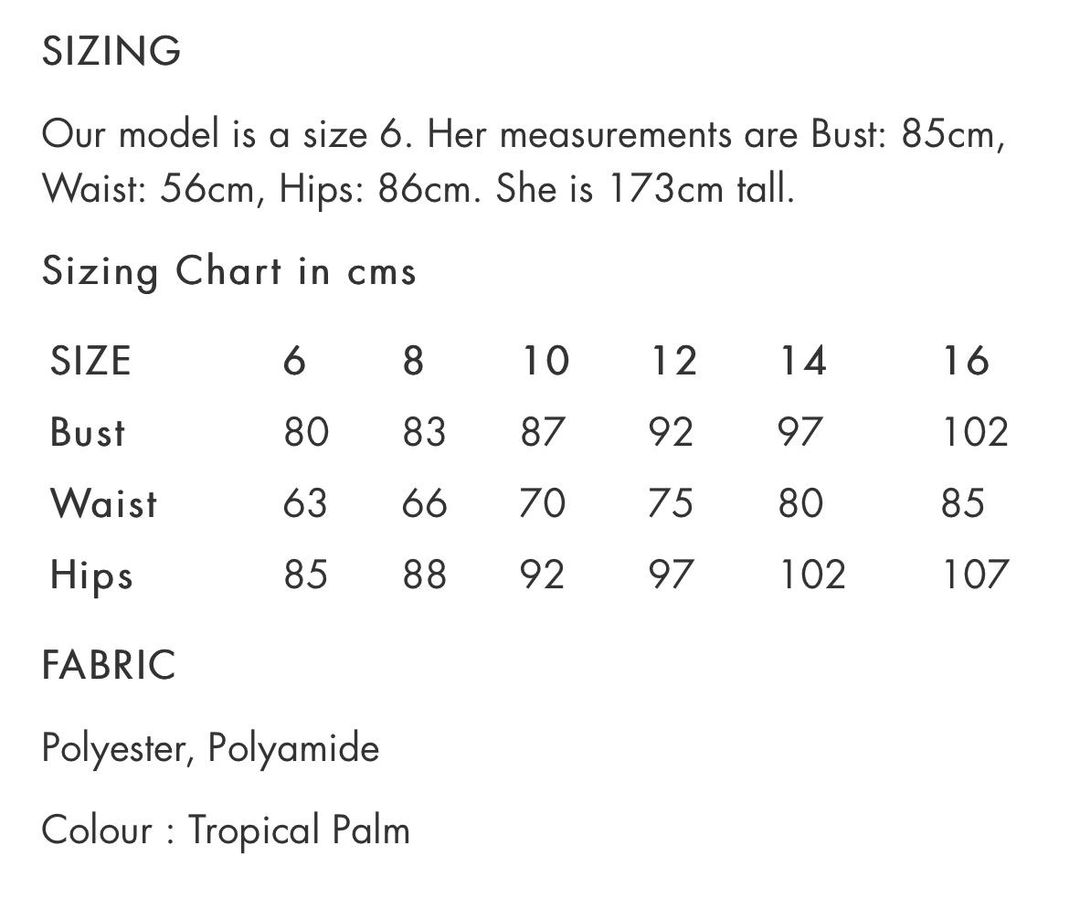 Elle Zeitoune Alannah Tropical Palm Dress Size 14 for rent on The Volte - main image