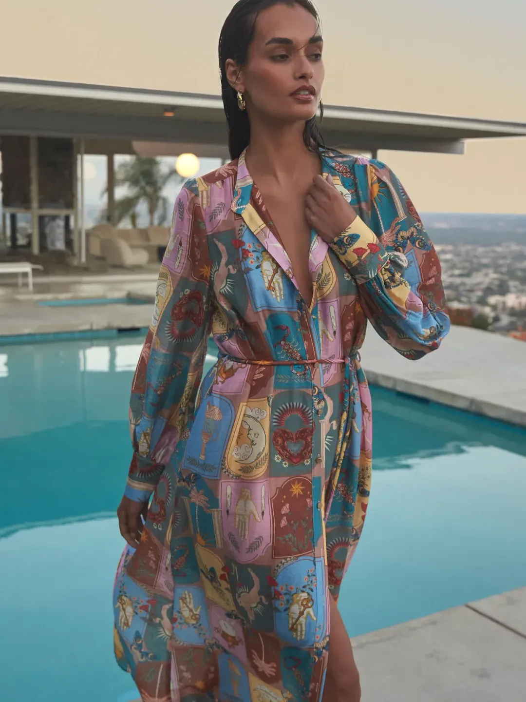 Sheike Mystic Tarot Midi Dress Print Size 6 - 10 for rent on The Volte - main image