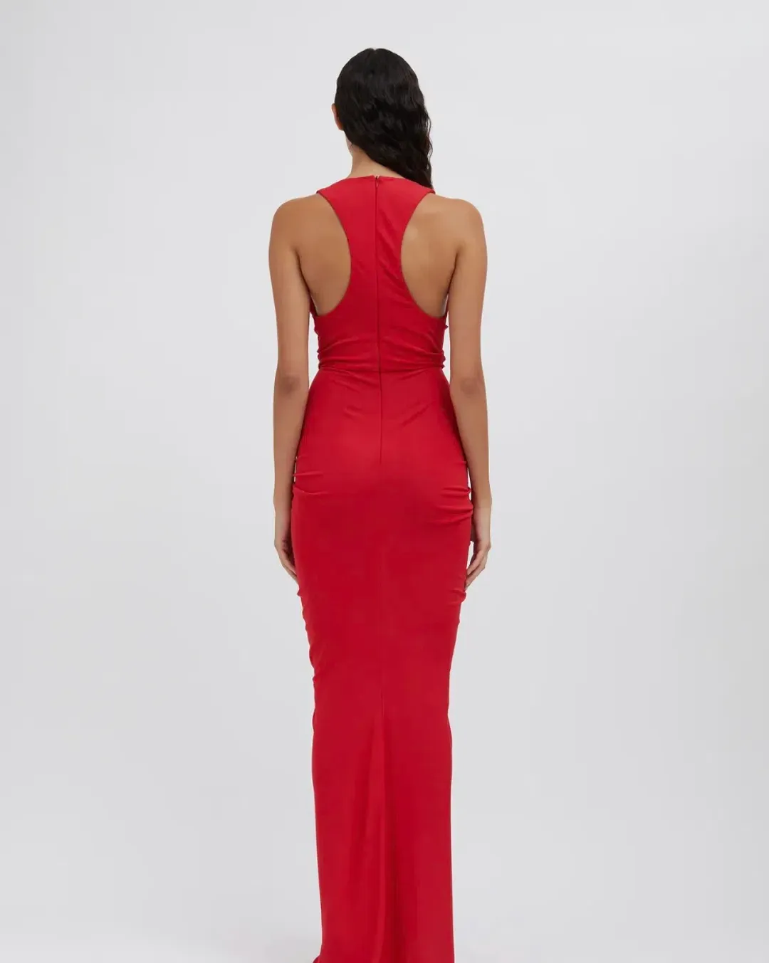 Christopher Esber Vivenda Drape Front Dress Watermelon Red Size 8 for rent on The Volte - main image