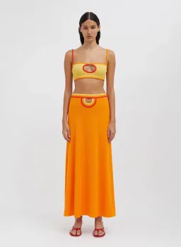 Christopher Esber Multi Verner Loop Hole Skirt Tangerine Multi Size 10 for rent on The Volte - image 1