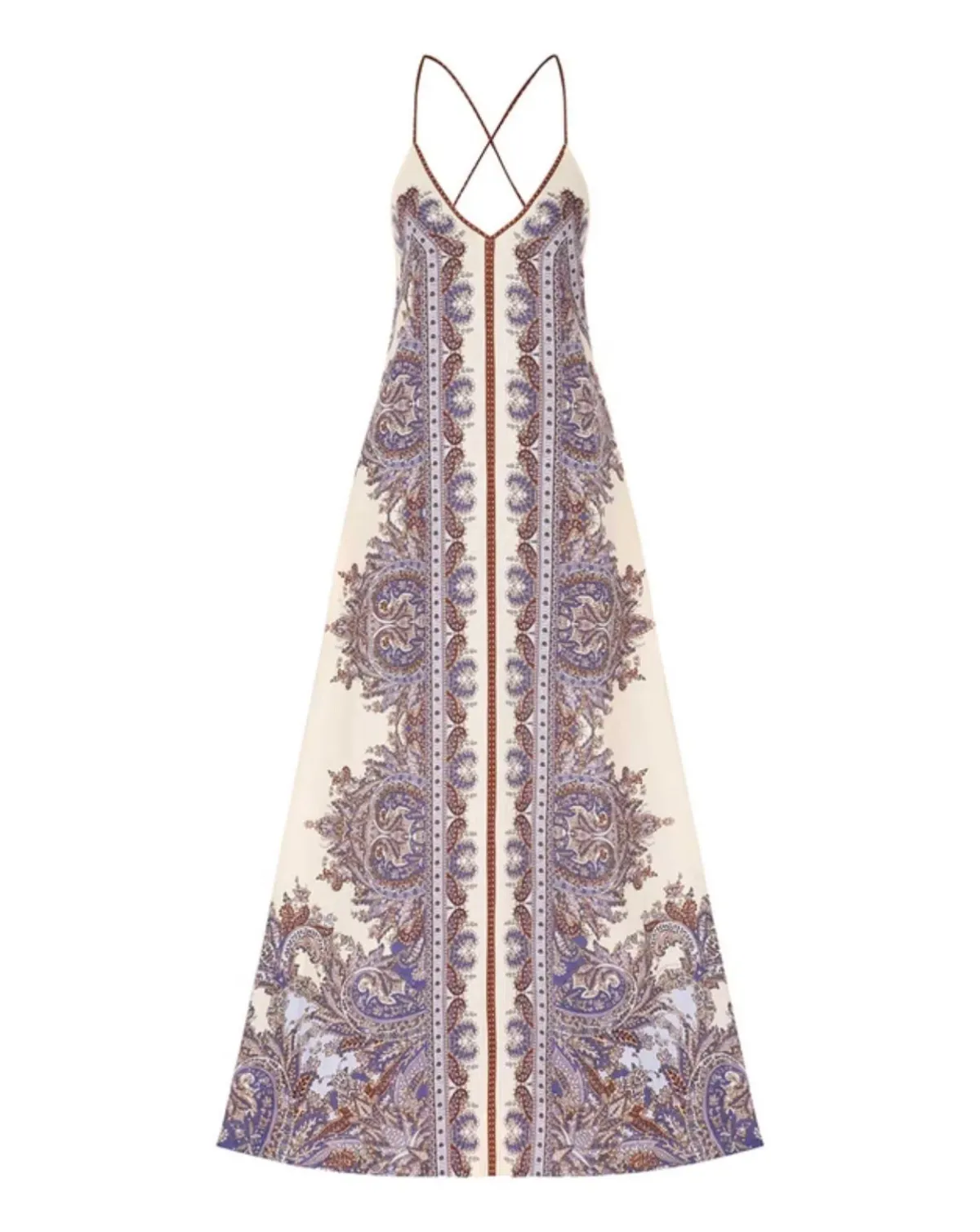 Zimmermann The Ottie A-line Maxi Dress in Purple Paisley Size 3/Au 14 for rent on The Volte - main image