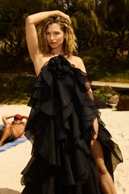 Aje Pandorea Layered Maxi Dress in Black Size 14 for rent on The Volte - image 5