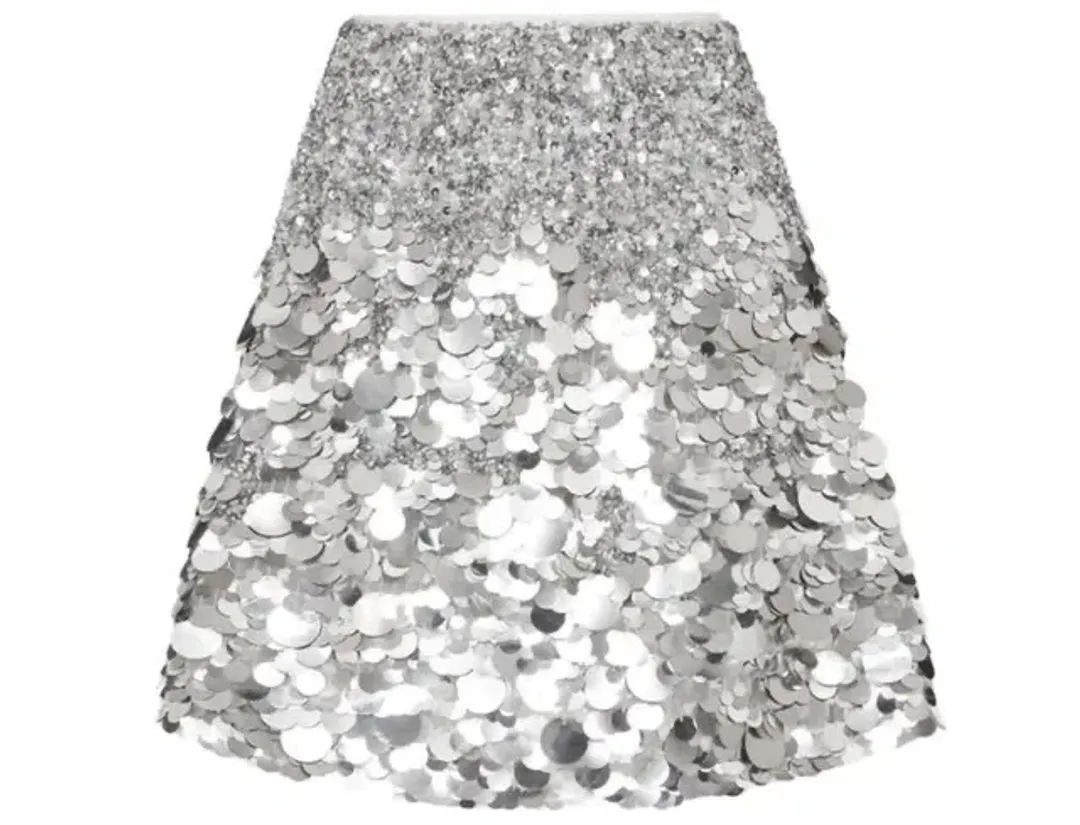 Aje Cherie Sequin Mini Skirt Silver Size 10  for rent on The Volte - main image