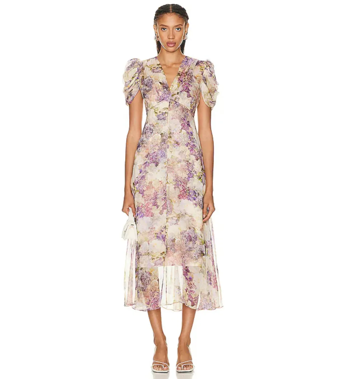 Zimmermann The Lyrical Gather Sleeve Midi in Dreamy Floral Size 0/Au 8 for rent on The Volte - main image