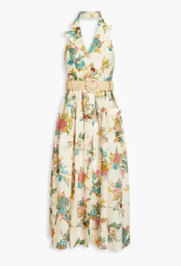 Zimmermann Clover Linen Halterneck Midi Dress Floral Size 3 / AU 14 for rent on The Volte - image 4