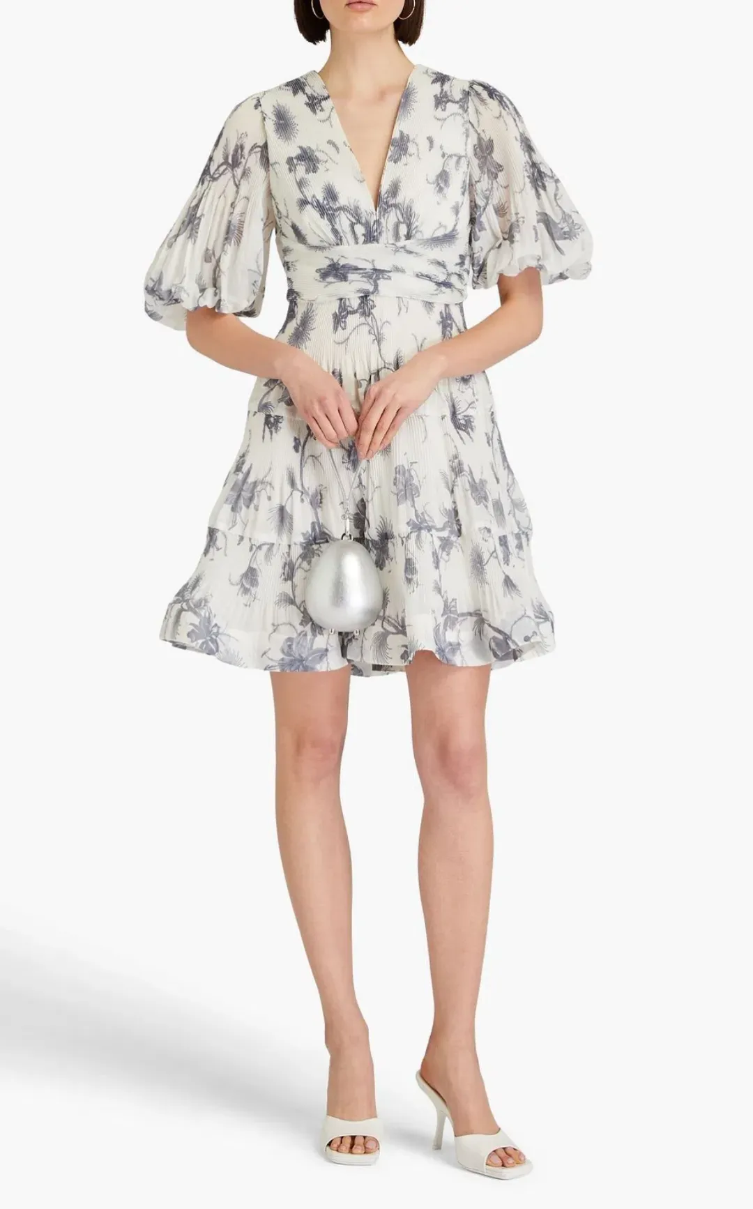 Zimmermann Pleated Mini Dress Keira Navy Size 3 / AU 14 for rent on The Volte - main image