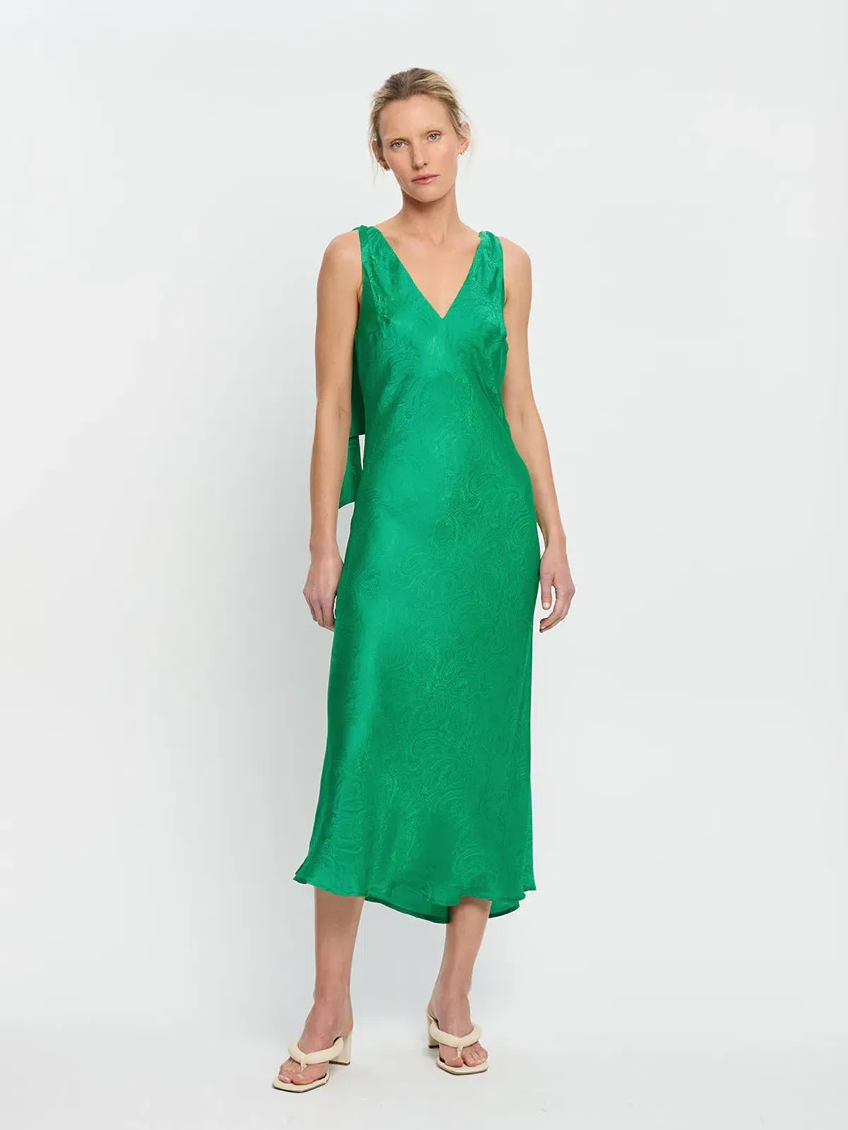 Kivari Adriana Maxi Dress Emerald Green Size 12 for rent on The Volte - main image