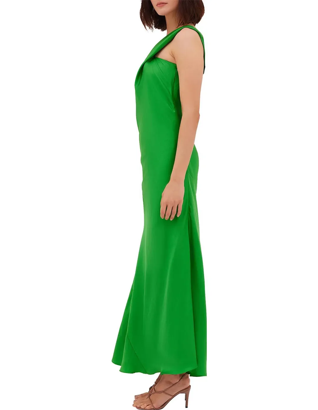 Bianca Spender Vice Silk Gown in Apple Green Size 1 / AU 8 for rent on The Volte - main image