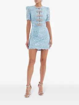 Rebecca Vallance Leyla Short Sleeve Mini Dress Blue Sequin Size 6 for rent on The Volte - image 2