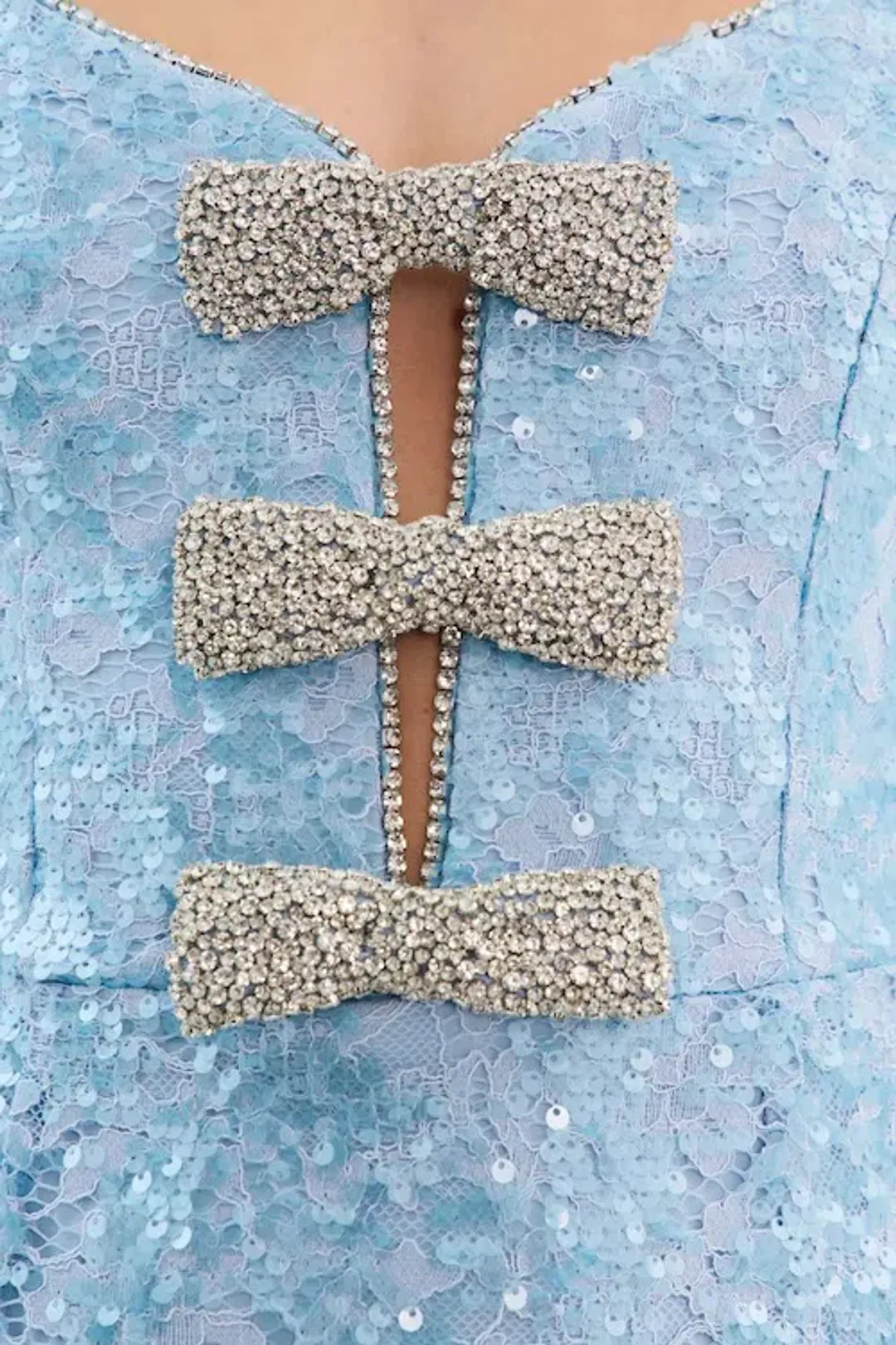 Rebecca Vallance Leyla Short Sleeve Mini Dress Blue Sequin Size 6 for rent on The Volte - main image