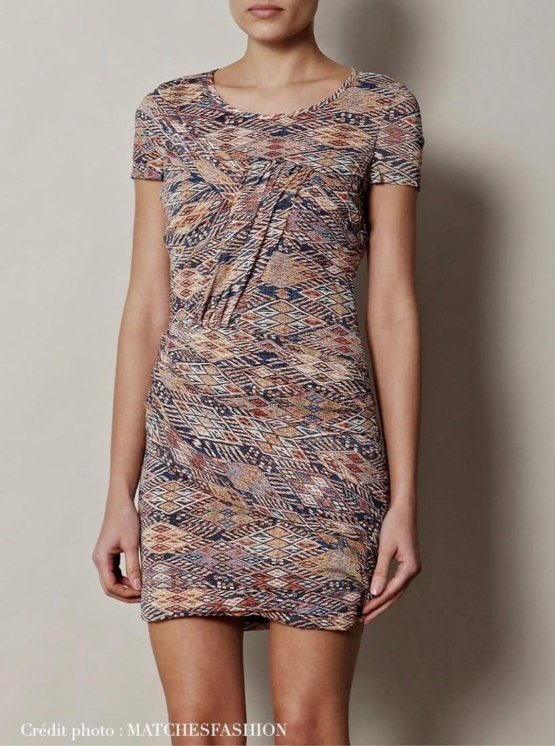 Iro Ripley Multi Color Aztec Print Silk Dress Size 10 for rent on The Volte - main image