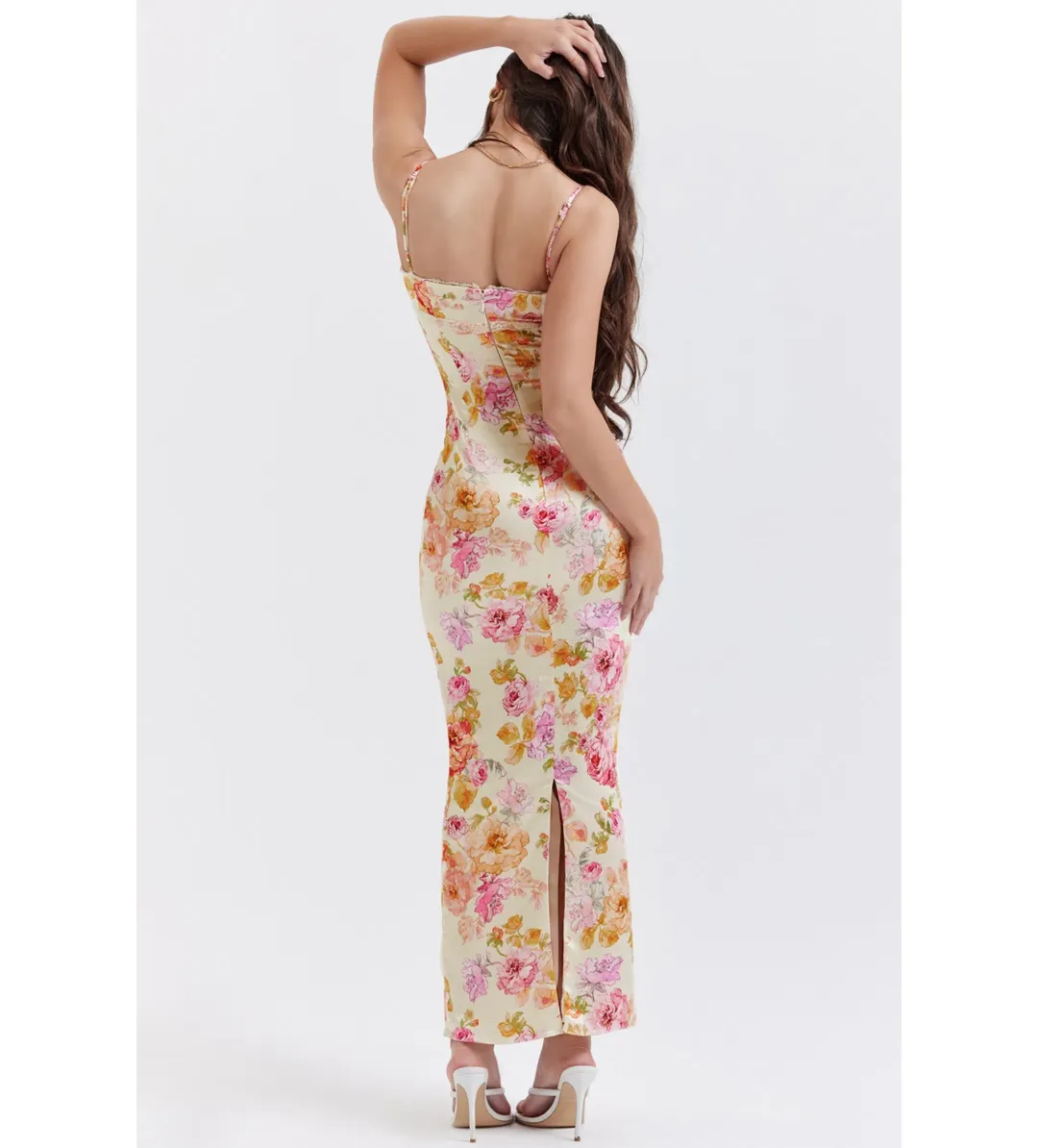 House of CB Josefina Maxi Dress Ivory Floral  Size M /Au 10 for rent on The Volte - main image