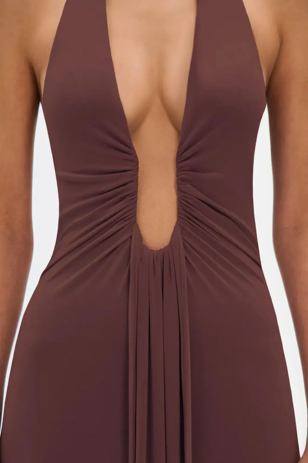 Misha Jennifer Cupro Maxi Dress Cedar Size 8/S for rent on The Volte - main image