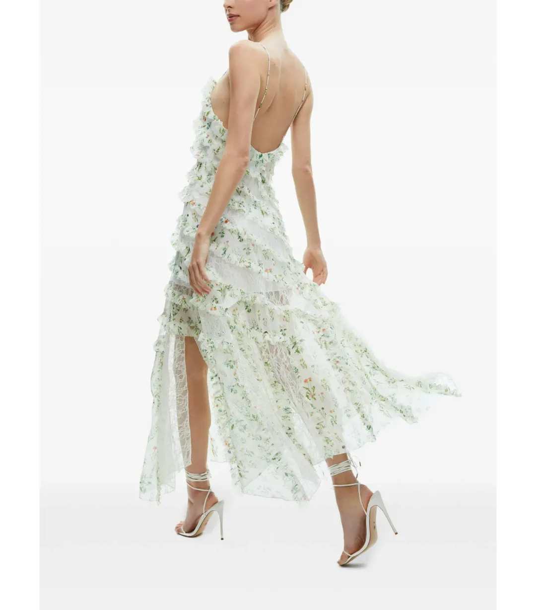 Alice + Olivia Sondra Ruffled Maxi Dress Floral Size AU 10 for rent on The Volte - main image