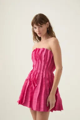Aje Hybrid Sleeveless Mini Dress Fuchsia Rose Pink Size 8 for rent on The Volte - image 2