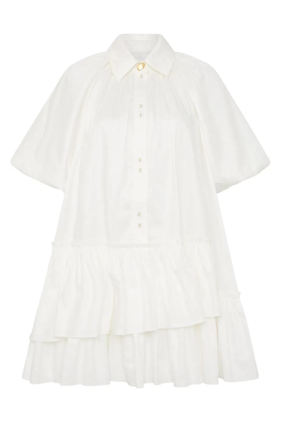 Aje Ambience Smock Mini Dress Ivory Size 6 for rent on The Volte - main image