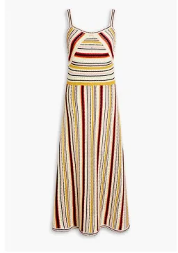 Zimmermann Vitali Striped Crochet Knit Cotton Maxi Dress Multi Size 0 / AU 8  for rent on The Volte - image 3