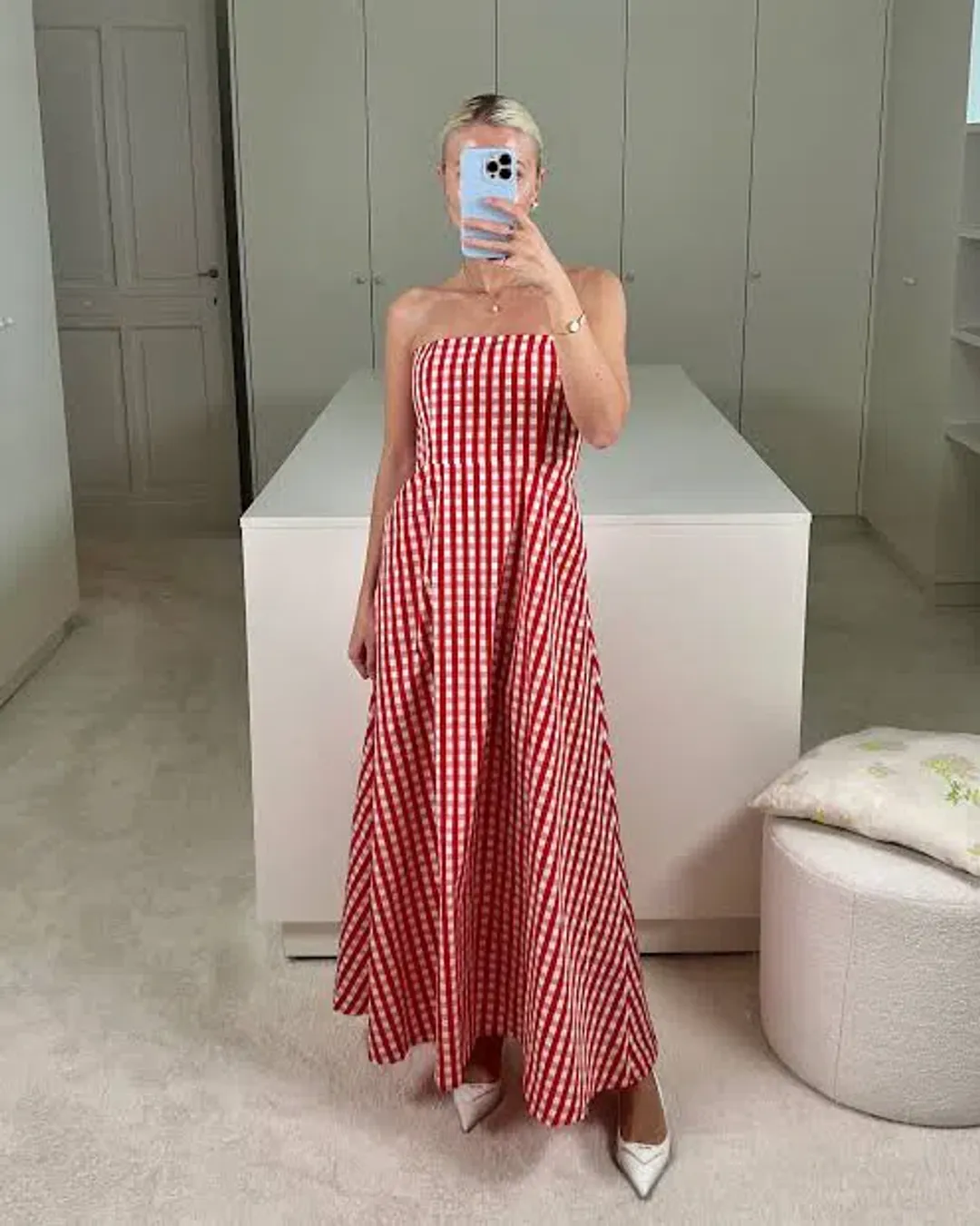 Bernadette Odette Dress Red Gingham Size 10 for rent on The Volte - main image