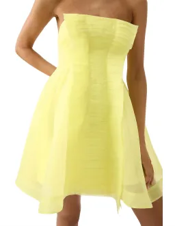 Aje Astrid Strapless Mini Dress Lemon Yellow Size 8 for rent on The Volte - image 4