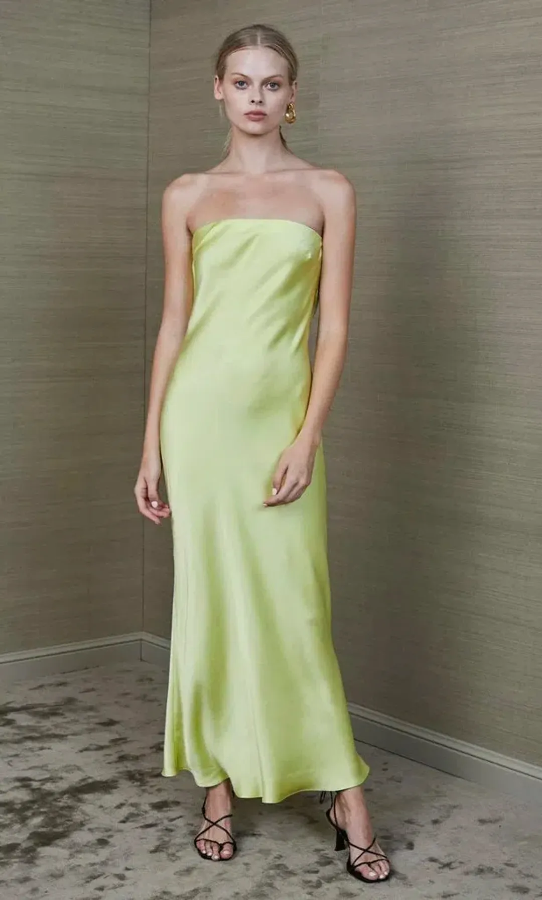 Bec & Bridge Citrus Sweetie Strapless Dress Citrus Size 8 for rent on The Volte - main image