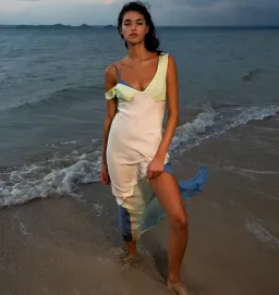 Sir the Label Thames Splice Midi Dress Ecru Multi Size 10 for rent on The Volte - image 7