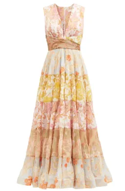Zimmermann Postcard Pleated Midi Dress Spliced Size 0 / AUS 8 for rent on The Volte - image 4