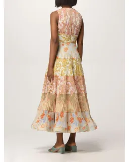 Zimmermann Postcard Pleated Midi Dress Spliced Size 0 / AUS 8 for rent on The Volte - image 3