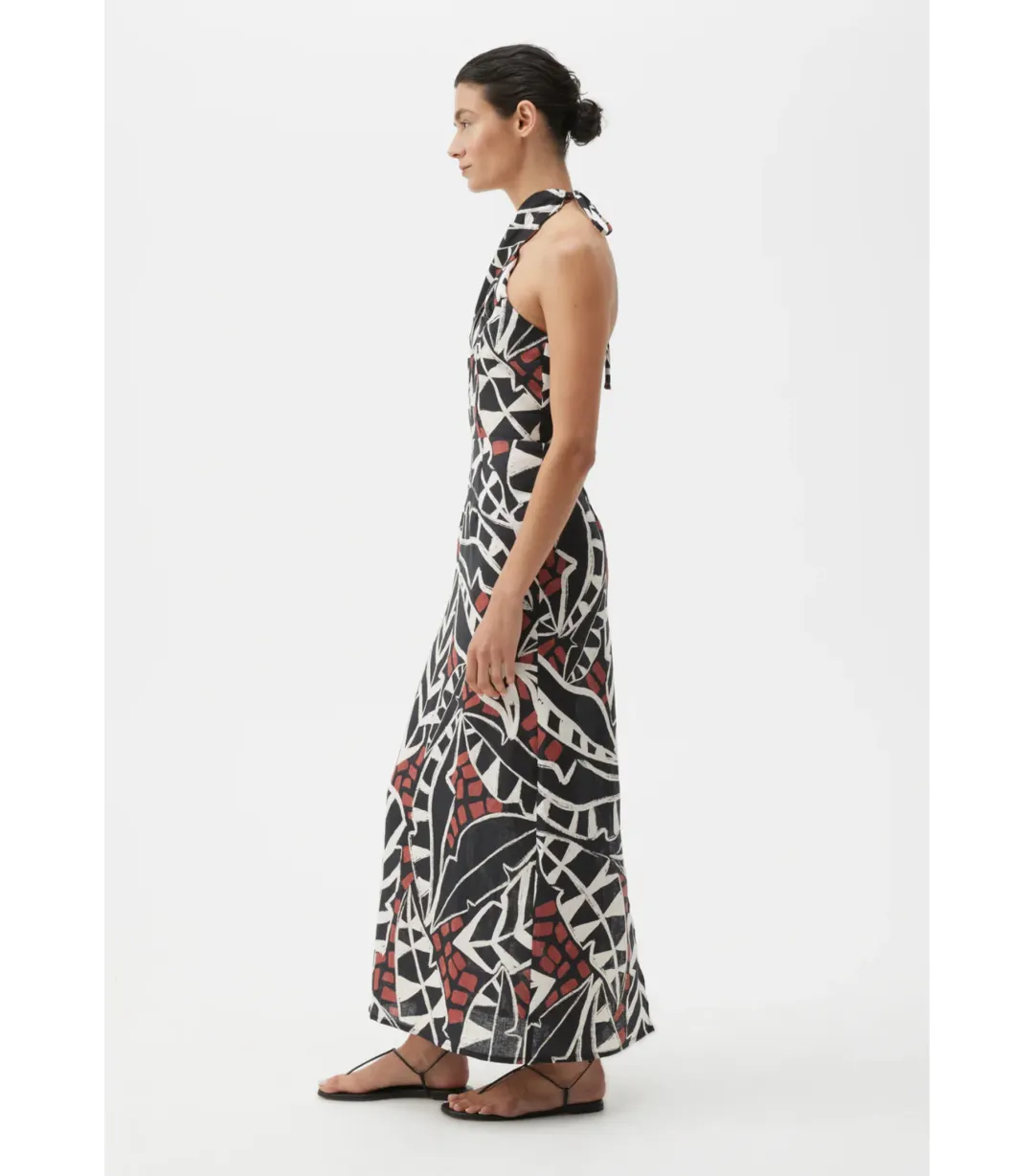 Morrison Malia Linen Halter Dress Print Size AU 12 for rent on The Volte - main image