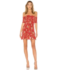 Zimmermann Corsair Off Shoulder Mini Dress Red Size 2 / AU 12 for rent on The Volte - image 1