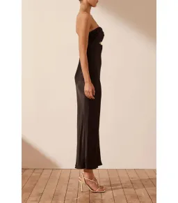 Shona Joy Camille Strapless Cut Out Midi Dress Black Size AU 8 for rent on The Volte - image 3