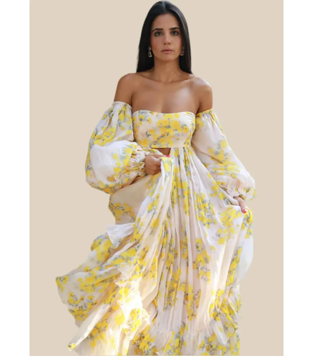 Rooh Collective Poppy Zephyr Maxi Dress Floral Size AU 8 for rent on The Volte - main image