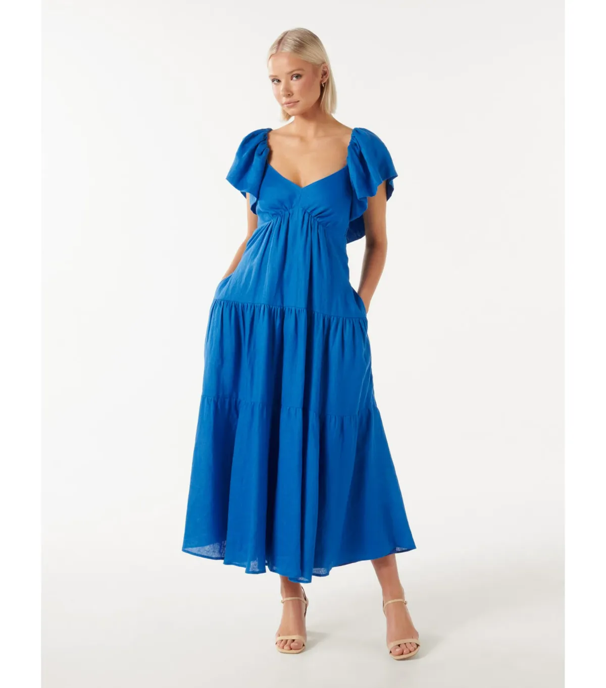 Forever New Karissa Maxi Dress Blue Size AU 8 for rent on The Volte - main image