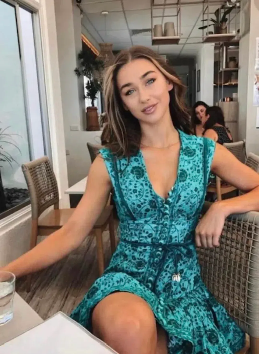 Zimmermann Lulu Panelled Flip High Neck Mini Dress Jade Floral Print Size 1 / AU 10 for rent on The Volte - main image