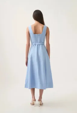 Aje Primary Belted Midi Dress Daydream Blue Size AU 12 for rent on The Volte - image 4