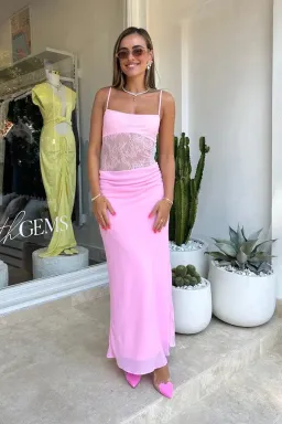 BENNI - Gabriel Maxi Dress in Pink Sorbet Size 6 for rent on The Volte - image 1